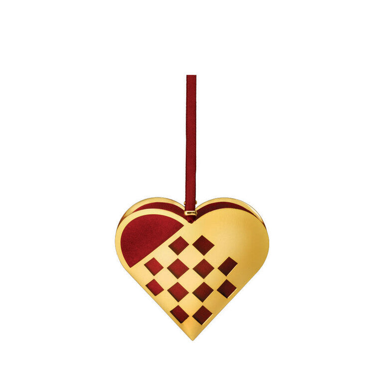 Julehjerte lille forgyldt